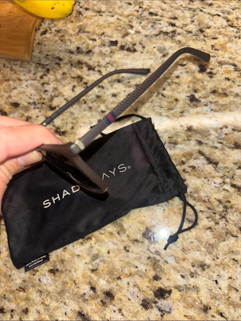 Kohl's Men’s Matte Black Sunglasses with Shady Rays cloth bag